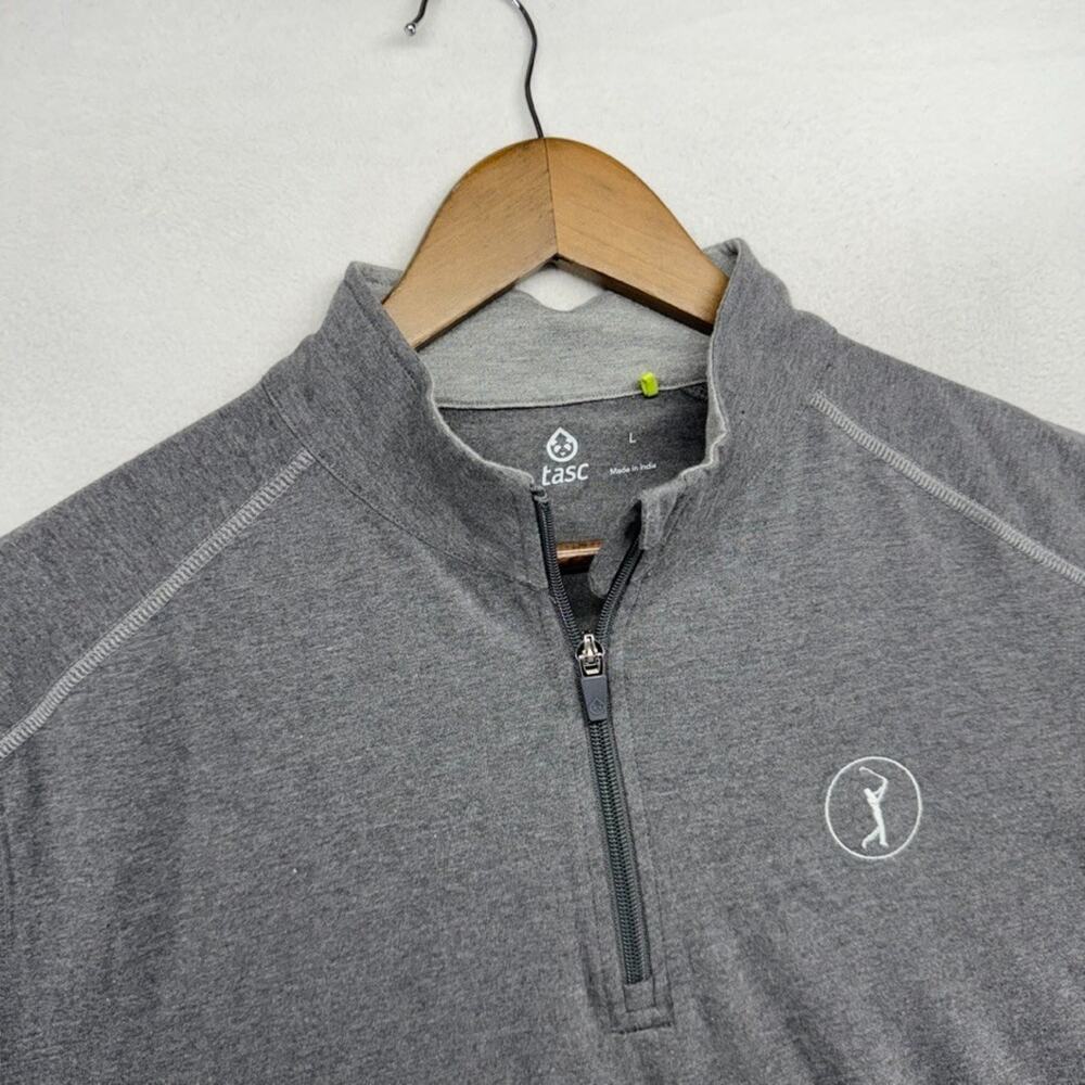 Tasc Quarter Zip Mens Large Gray Golf Lightweight Organic Bamboo Solid Golf tech